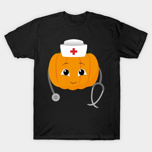 Pumpkin Nurse Costume Funny Halloween T-Shirt by trendingoriginals